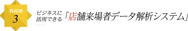 利用例3 ビジネスに活用できる「店舗来場者データ解析システム」